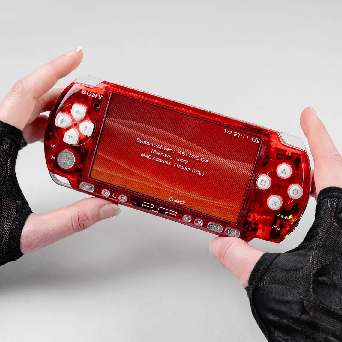 PSP Portable Clear Soda Red Housing Bundle