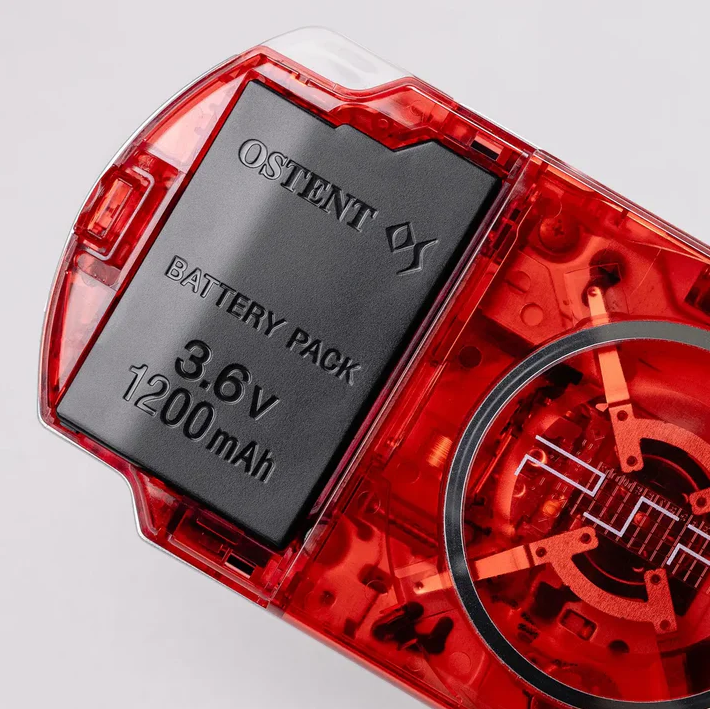 PSP 3000 Portable – Clear Soda Red Custom Console Bundle with Upgraded Battery & Expanded Storage