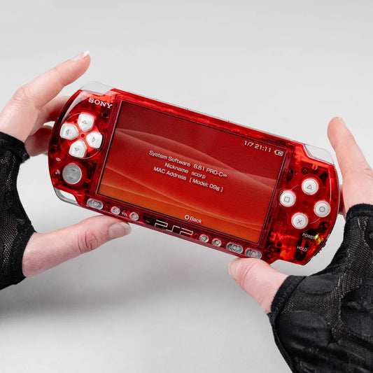 PSP Portable Clear Soda Red Housing Bundle