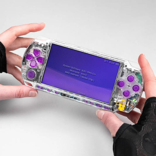 PSP 3000 Portable Amethyst Clear Housing Bundle